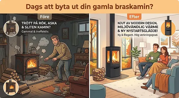 Dags att byta ut din gamla braskamin?